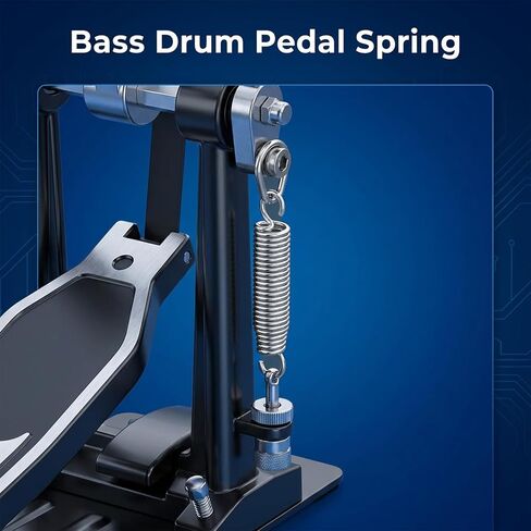 2 Pcs Double Bass Pedal Spring Bass Drum Pedal Spring, Standard Replacement Kick Springs with Hook Carbon Steel Drum Springs for Single&Double Drums Pedals Prcussion Instrument Hardware Parts in Kuwait