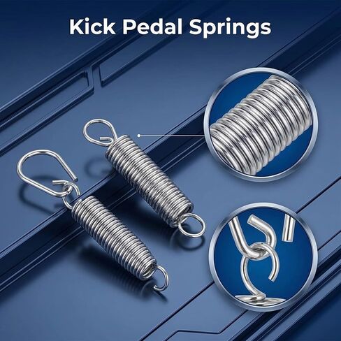 2 Pcs Double Bass Pedal Spring Bass Drum Pedal Spring, Standard Replacement Kick Springs with Hook Carbon Steel Drum Springs for Single&Double Drums Pedals Prcussion Instrument Hardware Parts in Kuwait