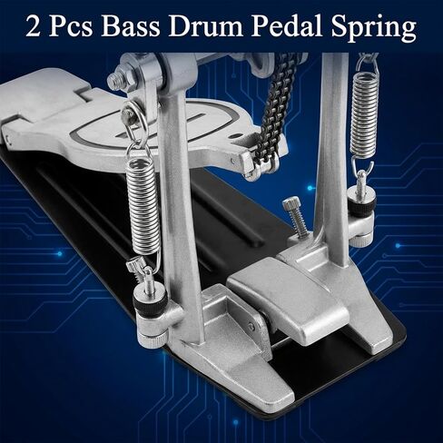 2 Pcs Double Bass Pedal Spring Bass Drum Pedal Spring, Standard Replacement Kick Springs with Hook Carbon Steel Drum Springs for Single&Double Drums Pedals Prcussion Instrument Hardware Parts in Kuwait