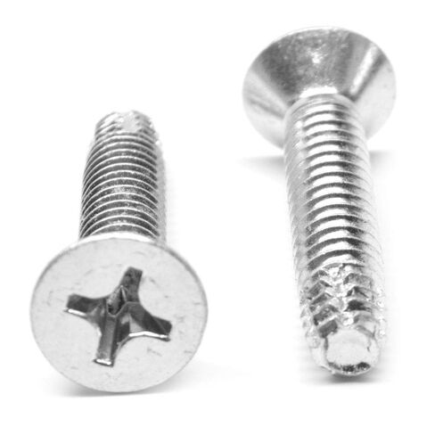 #10-24x5/8 "(FT) خيط خشن قطع المسمار فيليبس رأس مسطح نوع F منخفض الكربون الصلب الزنك مطلي Pk 250 in Kuwait