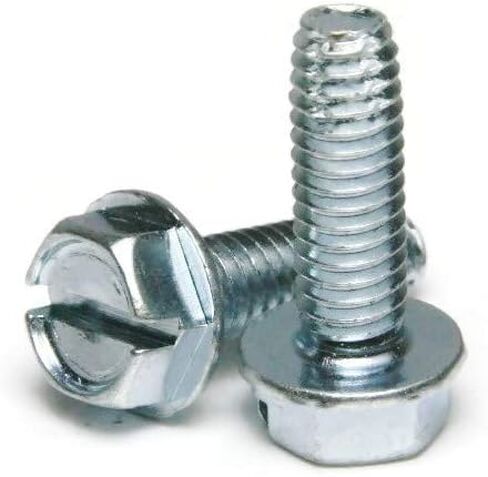 #6-32 Thread Cutting Screws - Zinc Plated Steel - Slotted Indented Hex Washer Head #6-32 x 3/8" Qty 250 in Kuwait