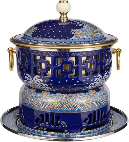 Chafing Dishes Single Person Small Hot Pot Cloisonne Copper Hot Pot,Commercial Household Cooking Pot,Anti Scalding Handle,A in Kuwait