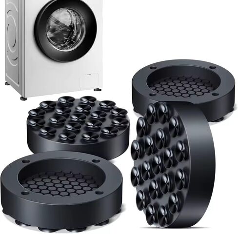 Anti-Vibration Pads for Electric Washer and Dryer Rubber Foot Pad Base for Anti-Vibration and Anti-Walk Features Stops Washer Dryer from Moving - Antivibration Stabilizer for Leveling Washer (4pcs) in Kuwait