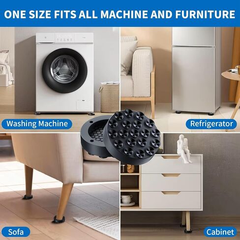 Anti-Vibration Pads for Electric Washer and Dryer Rubber Foot Pad Base for Anti-Vibration and Anti-Walk Features Stops Washer Dryer from Moving - Antivibration Stabilizer for Leveling Washer (4pcs) in Kuwait