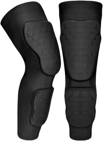 2 Pack Padded Knee & Shin Guards Calf Pads Protector Leg Sleeve Knee Brace for Football Basketball Volleyball Soccer Baseball for Youth Adult in Kuwait