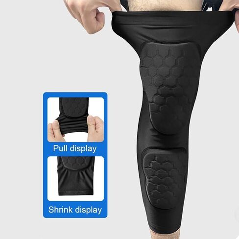 2 Pack Padded Knee & Shin Guards Calf Pads Protector Leg Sleeve Knee Brace for Football Basketball Volleyball Soccer Baseball for Youth Adult in Kuwait