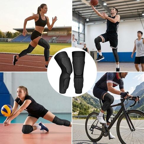 2 Pack Padded Knee & Shin Guards Calf Pads Protector Leg Sleeve Knee Brace for Football Basketball Volleyball Soccer Baseball for Youth Adult in Kuwait