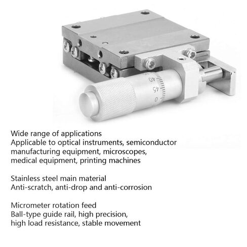 SPXSG40 X Axes Sliding Stage Manual Fine Tuning Trimming Platform Linear Stage Sliding Table for Laboratory Precision Testing and Mechanical Equipment Stainless Steel 40 x 40mm in Kuwait