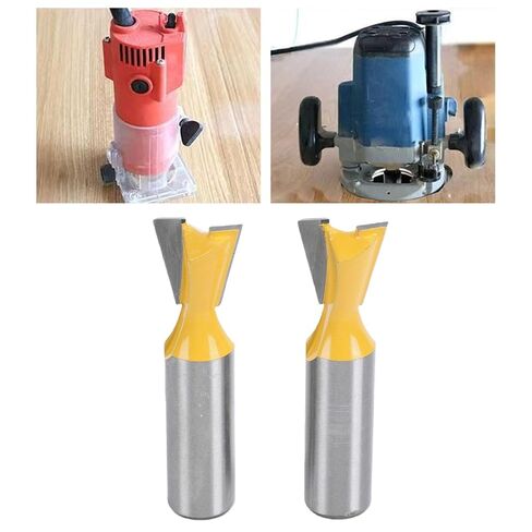Eujgoov 2 Pcs Dovetail Router Bit 1/2x5/8 Inch Carbide Tipped Milling Cutter for Through Half Blind Woodworking Joints in Kuwait