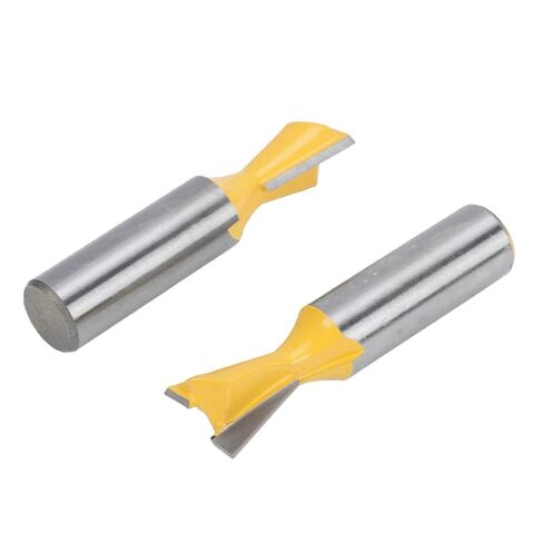Eujgoov 2 Pcs Dovetail Router Bit 1/2x5/8 Inch Carbide Tipped Milling Cutter for Through Half Blind Woodworking Joints in Kuwait