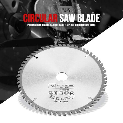 Hyuduo 200mm Circular Saw, Professional Hardened Tempered 60 Teeth Tungsten Carbide, with Reduction, for Copper Iron Aluminum Plastics Wood Cutting in Kuwait