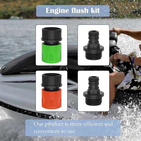 HINGTAI 4Pcs Engine Flush Kit, Quick Connect Flush Tools Long Service Life, Size Science Not Easy to Damage Jet Boat Cleaning Accessories Tools, Good Compatibility in Kuwait
