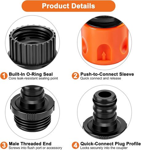 Linkstyle Quick Connect Flush Kit, Garden Hose Flush Adapter with Shut Off Valve for One-Person Flushing, Engine Flush Kit Compatible with Sea-Doo & Kawasaki 4-Stroke Jet Ski in Kuwait