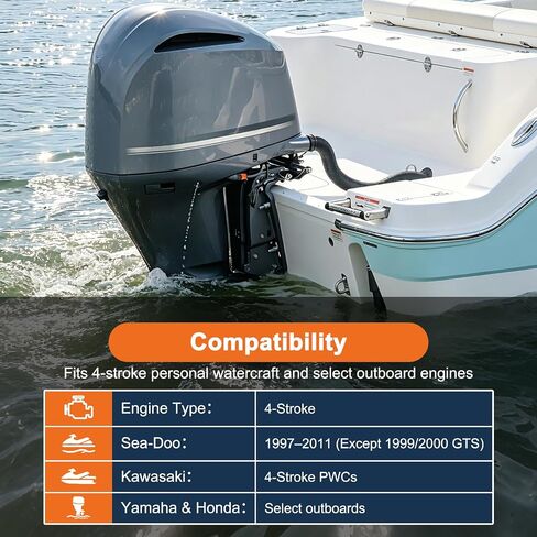 Linkstyle Quick Connect Flush Kit, Garden Hose Flush Adapter with Shut Off Valve for One-Person Flushing, Engine Flush Kit Compatible with Sea-Doo & Kawasaki 4-Stroke Jet Ski in Kuwait