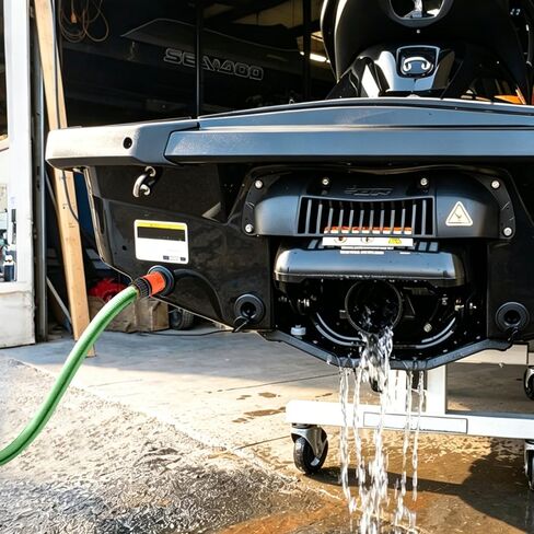 Linkstyle Quick Connect Flush Kit, Garden Hose Flush Adapter with Shut Off Valve for One-Person Flushing, Engine Flush Kit Compatible with Sea-Doo & Kawasaki 4-Stroke Jet Ski in Kuwait