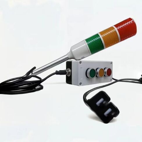 أضواء برج LED 3 كومة فائقة السطوع أحمر/أصفر/أخضر مصباح إشارة تشغيل/إيقاف محول صناعي، سلك تمديد بطول 16 قدم، قابس أمريكي in Kuwait