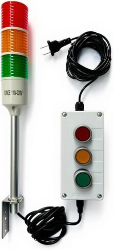 أضواء برج LED 3 كومة فائقة السطوع أحمر/أصفر/أخضر مصباح إشارة تشغيل/إيقاف محول صناعي، سلك تمديد بطول 16 قدم، قابس أمريكي in Kuwait