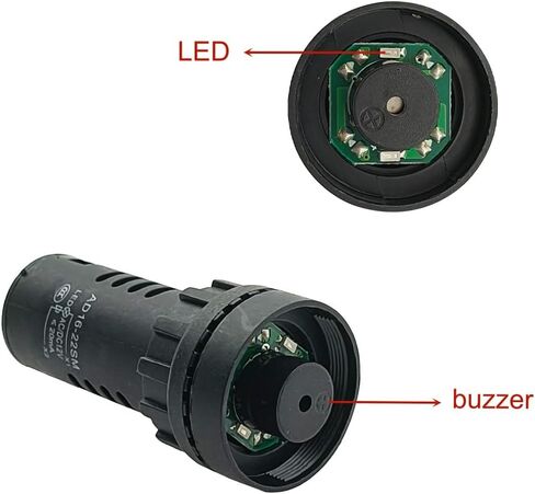 4PCS Round 22mm LED Buzzer with Green Indicator Light Flashing Alarm for Electrical Control Panel, DIY Projects (Green, AC/DC 12V) in Kuwait