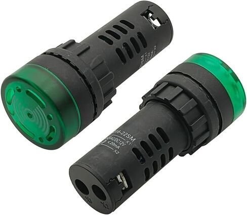 4PCS Round 22mm LED Buzzer with Green Indicator Light Flashing Alarm for Electrical Control Panel, DIY Projects (Green, AC/DC 12V) in Kuwait