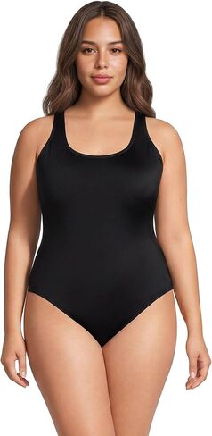 Lands 'End Women's Clorine Clorine Reck X-Back High List Cup Cup Tugless Sporty Swimsuit in Kuwait