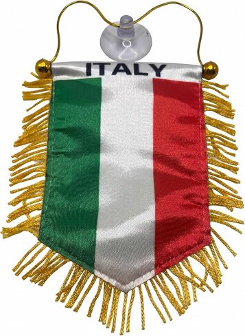 Italy Flag for Car Italian cars Flags Rearview Mirror Hanging cars flags Accessory – Double-Sided Show your Pride Decoration in Kuwait