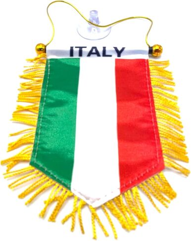 Italy Flag for Car Italian cars Flags Rearview Mirror Hanging cars flags Accessory – Double-Sided Show your Pride Decoration in Kuwait