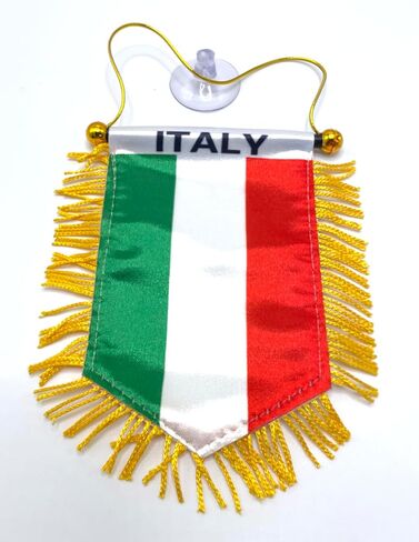 Italy Flag for Car Italian cars Flags Rearview Mirror Hanging cars flags Accessory – Double-Sided Show your Pride Decoration in Kuwait