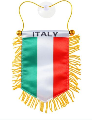 Italy Flag for Car Italian cars Flags Rearview Mirror Hanging cars flags Accessory – Double-Sided Show your Pride Decoration in Kuwait