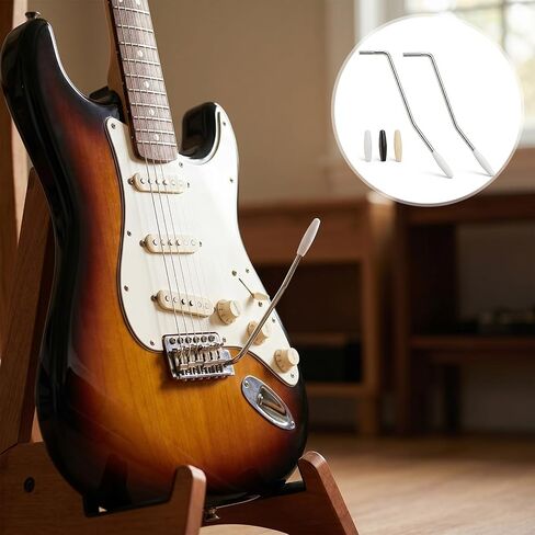 Jeffdad 2 قطعة ذراع تريمولو خيط، 6 مم 5 مم شريط Whammy Bar جيتار كهربائي Tremolo Arm Whammy Bar مع طرف قضبان Tremolos فضية معدنية أذرع Tremolos واحدة in Kuwait