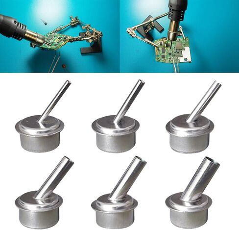 Versatile Bent Nozzle Set 6 Different Sizes (3-10mm) For Quick 861 Hot Air Rework Station Bent Heat Nozzle in Kuwait