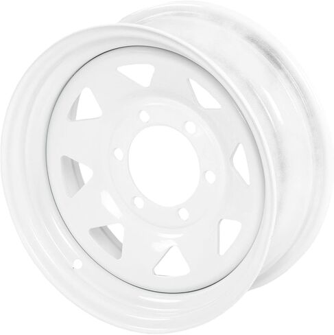 15 Inch Trailer Wheel Rim, Heavy Duty Steel 6 Lug 5.5 Inch Pattern for Cargo and Boat Trailers, with White Rustproof Paint Finish, 2822 lbs Load Capacity in Kuwait