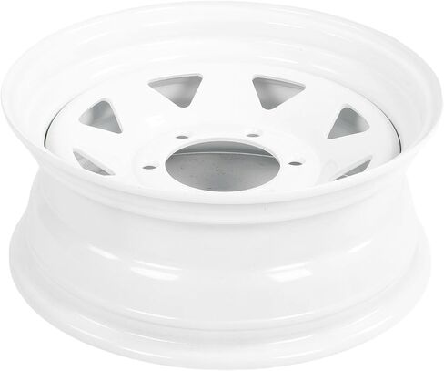15 Inch Trailer Wheel Rim, Heavy Duty Steel 6 Lug 5.5 Inch Pattern for Cargo and Boat Trailers, with White Rustproof Paint Finish, 2822 lbs Load Capacity in Kuwait