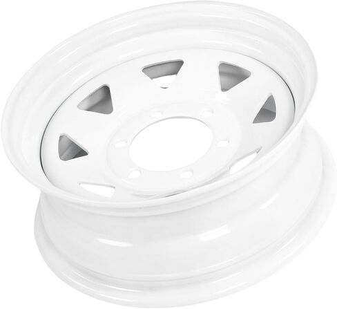 15 Inch Trailer Wheel Rim, Heavy Duty Steel 6 Lug 5.5 Inch Pattern for Cargo and Boat Trailers, with White Rustproof Paint Finish, 2822 lbs Load Capacity in Kuwait