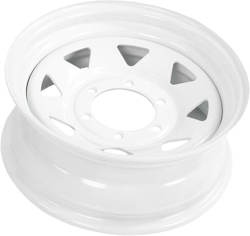 15 Inch Trailer Wheel Rim, Heavy Duty Steel 6 Lug 5.5 Inch Pattern for Cargo and Boat Trailers, with White Rustproof Paint Finish, 2822 lbs Load Capacity in Kuwait