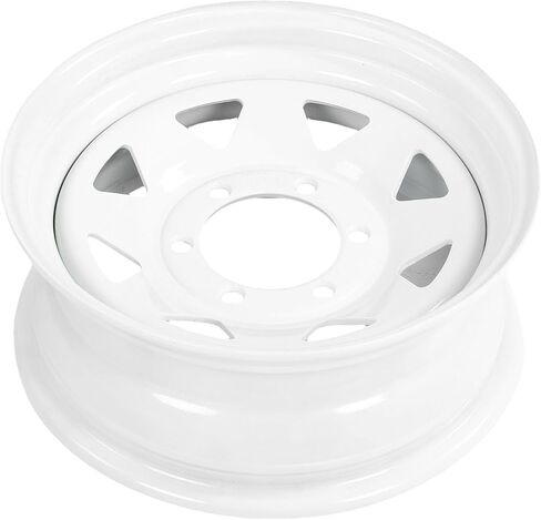 15 Inch Trailer Wheel Rim, Heavy Duty Steel 6 Lug 5.5 Inch Pattern for Cargo and Boat Trailers, with White Rustproof Paint Finish, 2822 lbs Load Capacity in Kuwait
