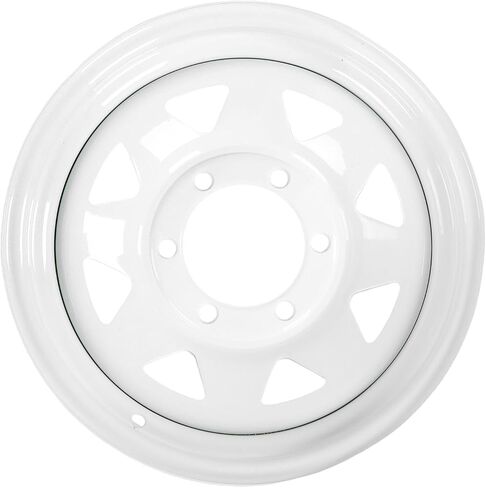 15 Inch Trailer Wheel Rim, Heavy Duty Steel 6 Lug 5.5 Inch Pattern for Cargo and Boat Trailers, with White Rustproof Paint Finish, 2822 lbs Load Capacity in Kuwait
