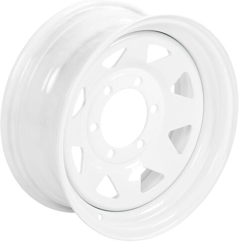 15 Inch Trailer Wheel Rim, Heavy Duty Steel 6 Lug 5.5 Inch Pattern for Cargo and Boat Trailers, with White Rustproof Paint Finish, 2822 lbs Load Capacity in Kuwait