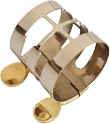 INOOMP Alto Saxophone Ligature White Copper Clip Wind Instrument Accessory Metal Saxophone Parts Clarinet Ligature for Alto Sax Mouthpiece in Kuwait