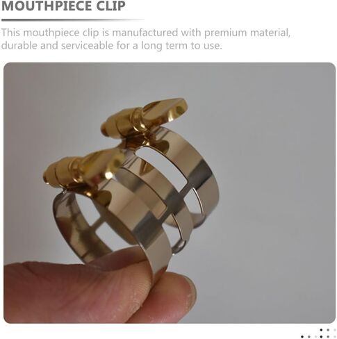 INOOMP Alto Saxophone Ligature White Copper Clip Wind Instrument Accessory Metal Saxophone Parts Clarinet Ligature for Alto Sax Mouthpiece in Kuwait