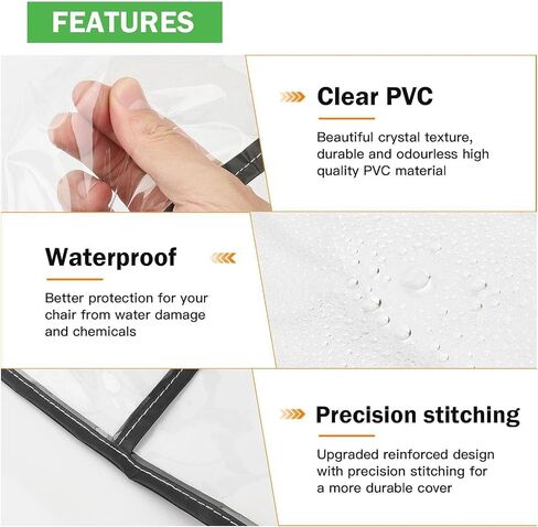 FILFEEL واقيات كراسي الصالون أغطية خلفية للكرسي واقيات مقاعد PVC لكراسي الصالون 51 × 40 × 12 سم مضادة للانزلاق وسهلة التنظيف مع حواف معززة لصالونات الحلاقة في المنازل in Kuwait