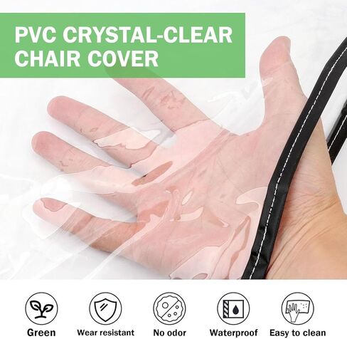 FILFEEL واقيات كراسي الصالون أغطية خلفية للكرسي واقيات مقاعد PVC لكراسي الصالون 51 × 40 × 12 سم مضادة للانزلاق وسهلة التنظيف مع حواف معززة لصالونات الحلاقة في المنازل in Kuwait