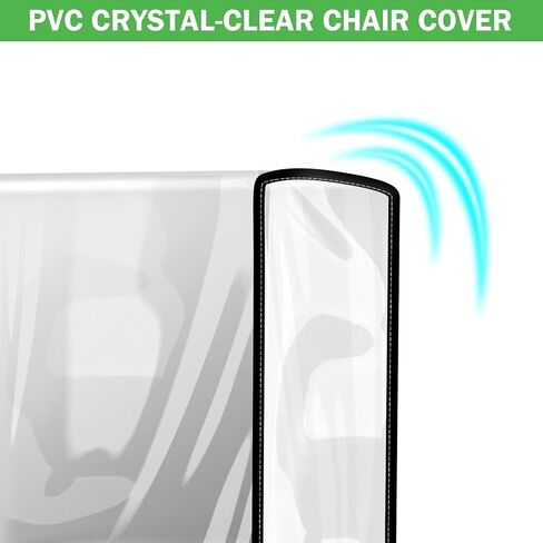أغطية كراسي صالون التجميل ZJchao، قطعتان من أغطية مقاعد PVC السميكة مع حواف معززة وخياطة شفافة لحماية الظهر من تصفيف الشعر لمحل الحلاقة والمطبخ والمكتب والمنزل in Kuwait