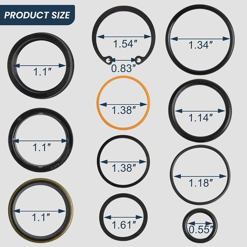 AM118391 Hydraulic Cylinder Repair Seal Kit Compatible with John Deere 40 44 60 70 70A Loaders Tractor 1-1/2 Inch Bore Hydraulic Cylinders Replaces JD AM118391 JDAM118391 in Kuwait