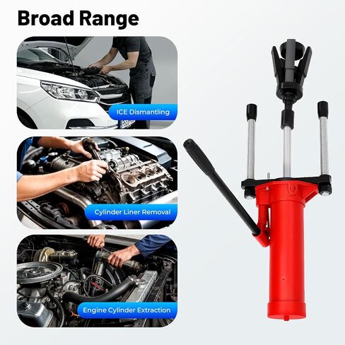 15T Cylinder Liner Puller, Universal Hydraulic Engine Sleeve Puller Kit for Wet/Dry Cylinders, Heavy Duty Diesel Engine Repair Tool with 3.15-5.51 inch Adjustable Range for Mechanic Shop in Kuwait