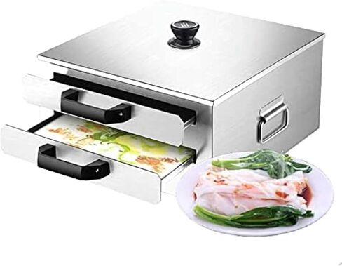 WANGLIN Stainless Steel Pasta Pots Rice Noodle Rolls Machine - Steamer for Vermicelli Roll - Cantonese Cuisine Cookware with Trays, in Kuwait