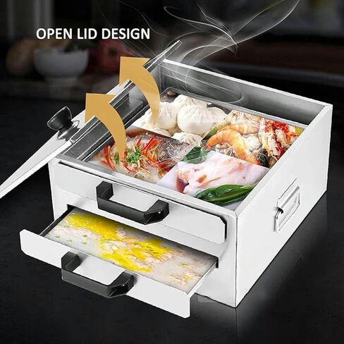 WANGLIN Stainless Steel Pasta Pots Rice Noodle Rolls Machine - Steamer for Vermicelli Roll - Cantonese Cuisine Cookware with Trays, in Kuwait