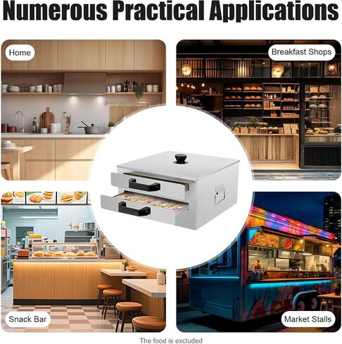 Double-Tier Rice Roll Steamer, Stainless Steel Noodle Machine for Home & Restaurant, Perfect for Breakfast Shops & Snack Bars, Extra Tray Included in Kuwait