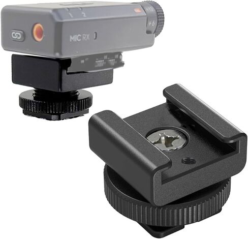 قطعتان من محول تركيب الحذاء البارد لـ DJI Mic 3/2/Mini/Rode/Hollyland/Saramonic مستقبل ميكروفون لاسلكي Lavalier، محول قفص الكاميرا المعدني مع ملحقات ميكروفون بفتحة ثلاثية 1/4 بوصة مضادة للسقوط in Kuwait