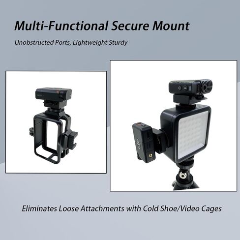 قطعتان من محول تركيب الحذاء البارد لـ DJI Mic 3/2/Mini/Rode/Hollyland/Saramonic مستقبل ميكروفون لاسلكي Lavalier، محول قفص الكاميرا المعدني مع ملحقات ميكروفون بفتحة ثلاثية 1/4 بوصة مضادة للسقوط in Kuwait