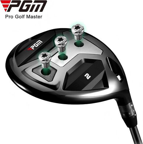 PGM Right Handed 2 Wood Golf Club للرجال، 44 بوصة مكتشف الممر مع وجه 260cc DAT55G Ti، تاج كربون وخرطوم قابل للتعديل (11°-15°) للدقة in Kuwait